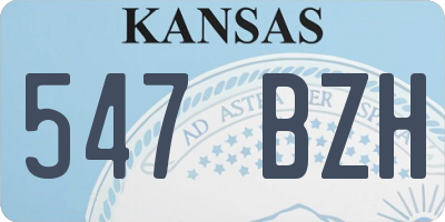 KS license plate 547BZH