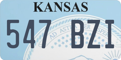 KS license plate 547BZI