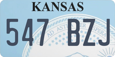 KS license plate 547BZJ