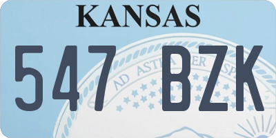 KS license plate 547BZK