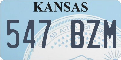KS license plate 547BZM