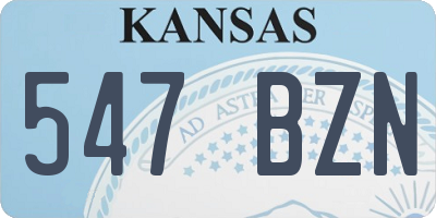 KS license plate 547BZN