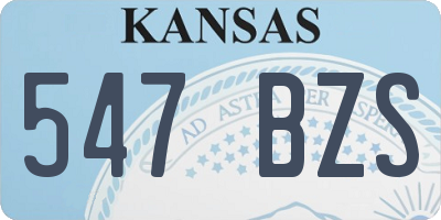 KS license plate 547BZS