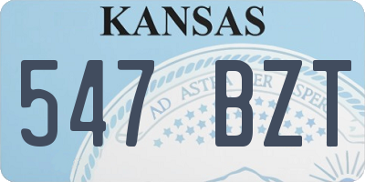 KS license plate 547BZT