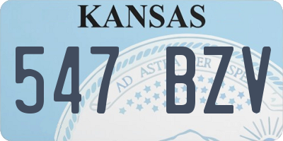 KS license plate 547BZV