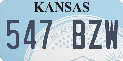 KS license plate 547BZW