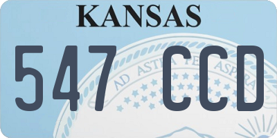 KS license plate 547CCD
