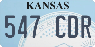 KS license plate 547CDR