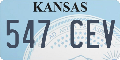 KS license plate 547CEV