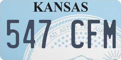 KS license plate 547CFM