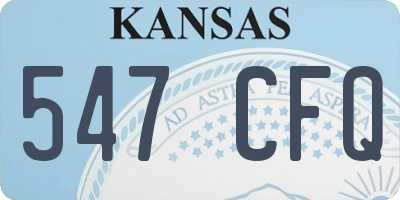 KS license plate 547CFQ