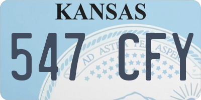 KS license plate 547CFY