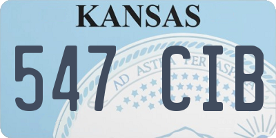 KS license plate 547CIB
