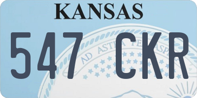KS license plate 547CKR