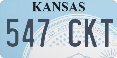 KS license plate 547CKT