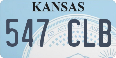 KS license plate 547CLB