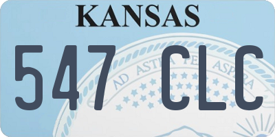 KS license plate 547CLC
