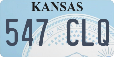 KS license plate 547CLQ