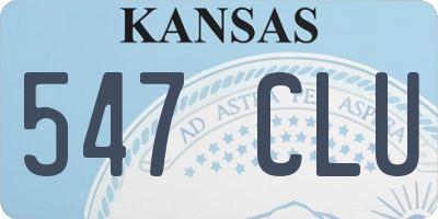 KS license plate 547CLU