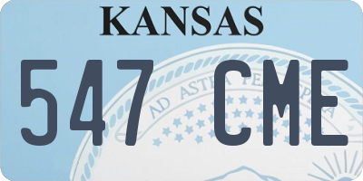 KS license plate 547CME