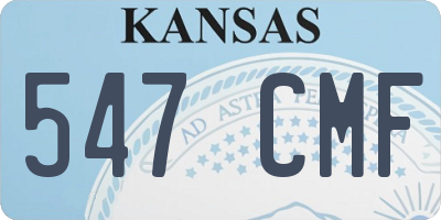 KS license plate 547CMF