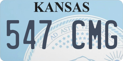 KS license plate 547CMG