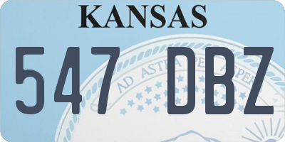KS license plate 547DBZ