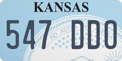 KS license plate 547DDO