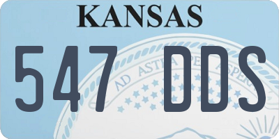 KS license plate 547DDS