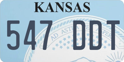 KS license plate 547DDT