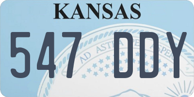 KS license plate 547DDY