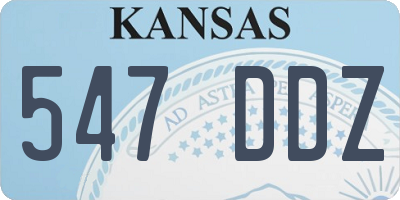KS license plate 547DDZ