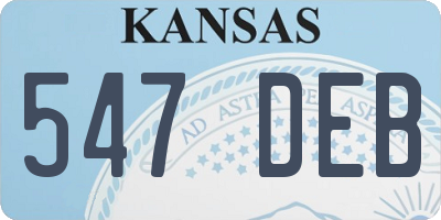 KS license plate 547DEB
