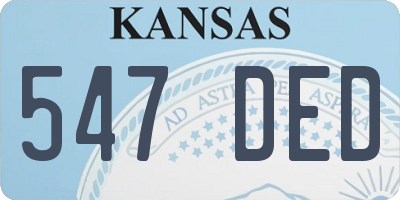 KS license plate 547DED