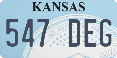 KS license plate 547DEG