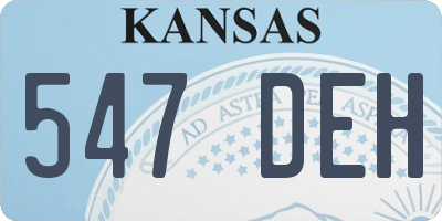 KS license plate 547DEH