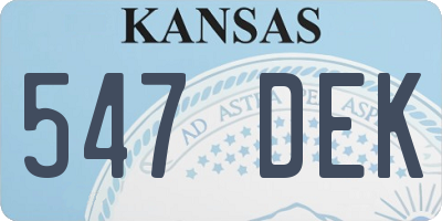 KS license plate 547DEK