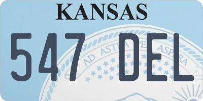 KS license plate 547DEL