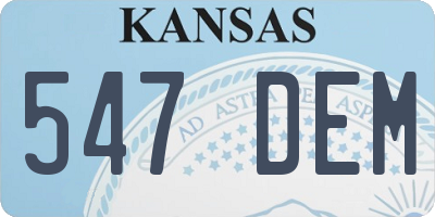 KS license plate 547DEM