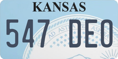 KS license plate 547DEO