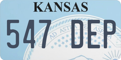 KS license plate 547DEP