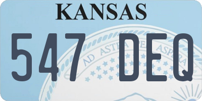 KS license plate 547DEQ