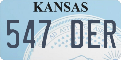 KS license plate 547DER