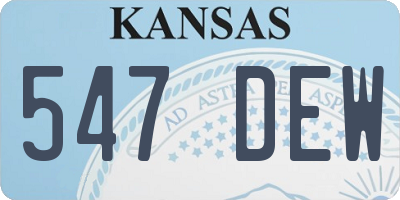 KS license plate 547DEW