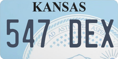 KS license plate 547DEX