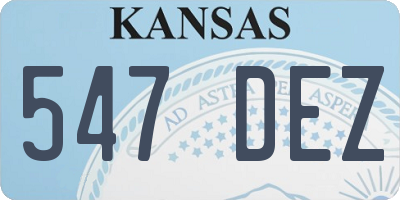 KS license plate 547DEZ