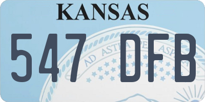KS license plate 547DFB