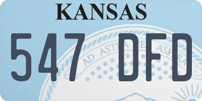 KS license plate 547DFD