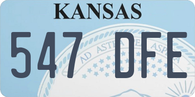 KS license plate 547DFE