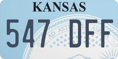 KS license plate 547DFF